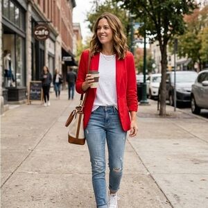 Topshop Bold Red Blazer 108